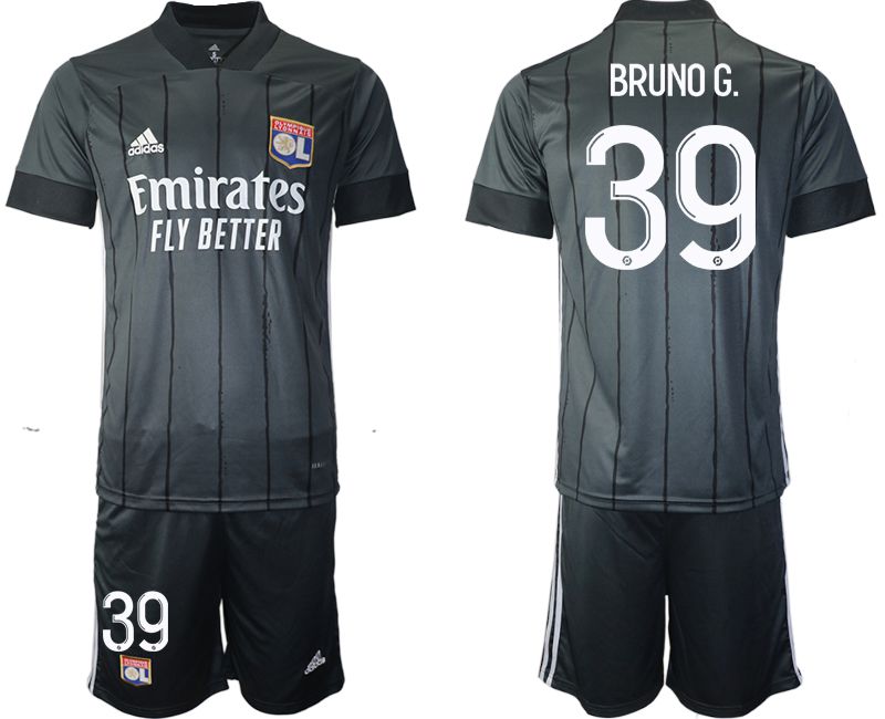 Men 2020-2021 club Olympique Lyonnais away #39 black Soccer Jerseys